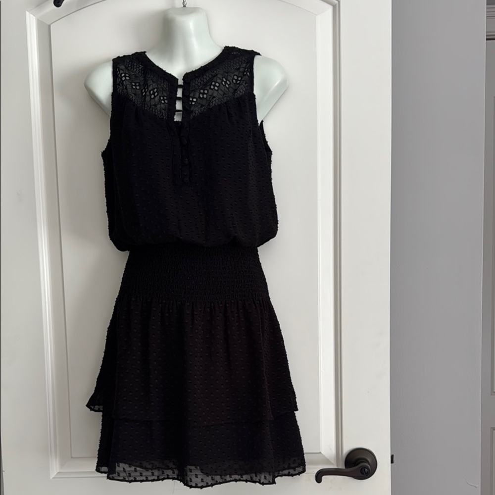 White House Black Market Black Sleeveless Mini Sundress